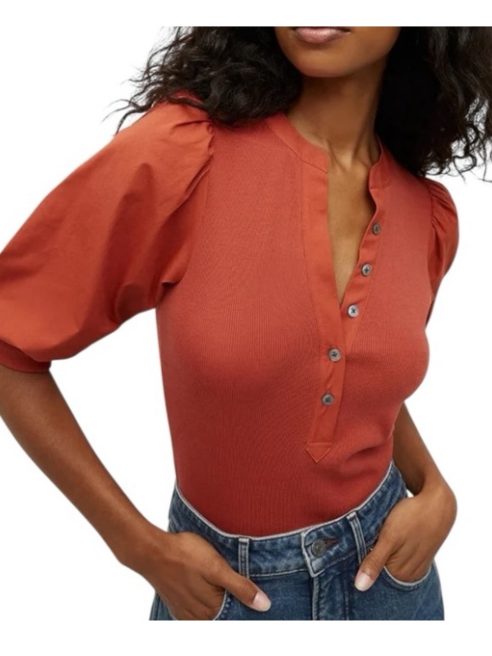 Veronica Beard Coralee Top in Brick